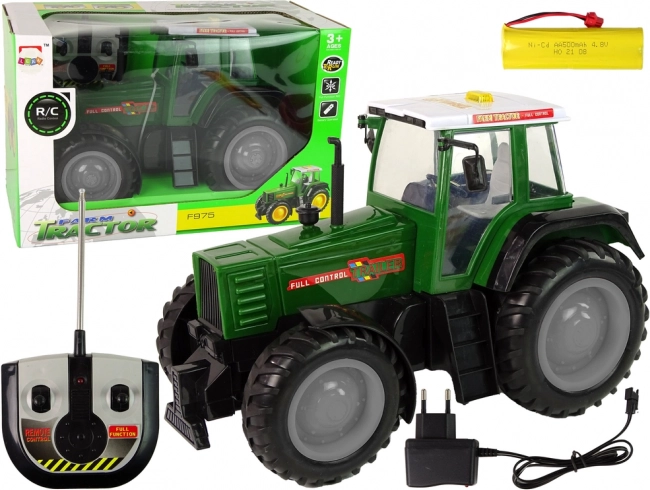 Groen‑zwarte RC‑tractor 38 cm met afstandsbediening