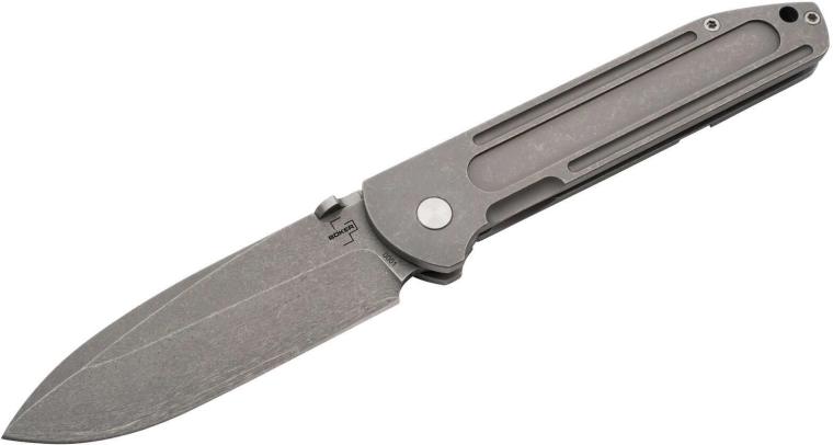 Böker Plus Evade zakmes 9 cm met stonewash-afwerking en clip