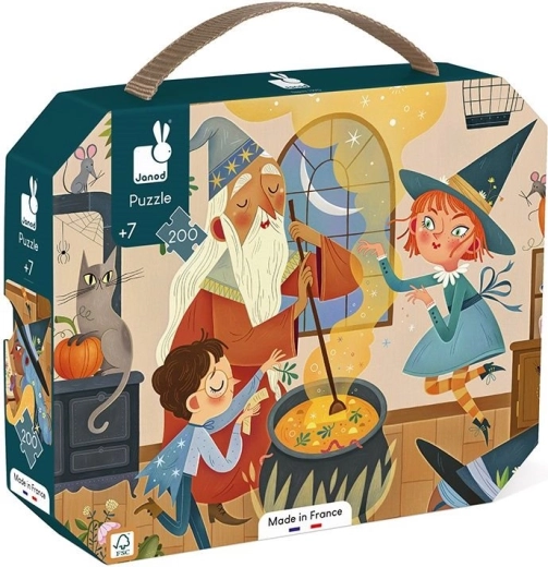 JANOD puzzel in koffertje Magische toverschool 200 stukjes