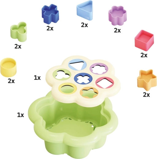 PlayEco insteekpuzzel in de vorm van een margriet - 1 stuk