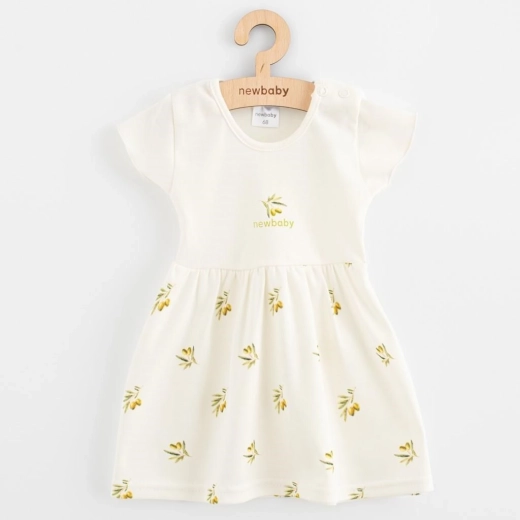 babyjurk van biologische katoen met korte mouw New Baby olijven 56 (0–3 m)