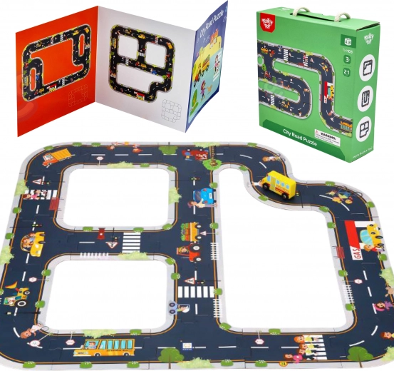 Tooky Toy wegpuzzel stad 21 delen met FSC-certificering