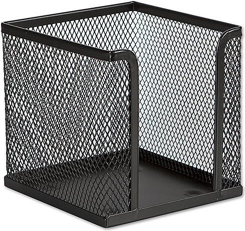 Metalen houder voor memoblaadjes, zwart