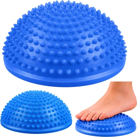 Sensorische balanstrap halfbol voor voetmassage, blauw 16 cm