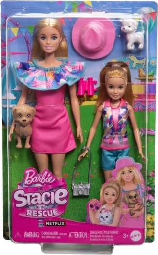Barbie en Stacie – set met poppen, puppy’s en zomerse accessoires