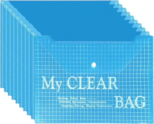 Transparante map met kliksluiting blauw A4