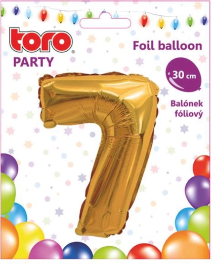Folieballon cijfer 7, 30 cm, goud TORO