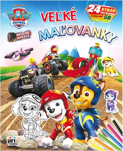 Grote kleurplaten Paw Patrol met stickers