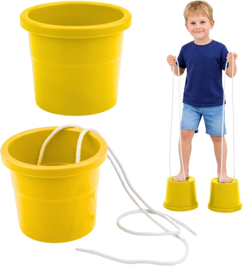 Emmerstelten voor evenwichtstraining, geel, 2 stuks