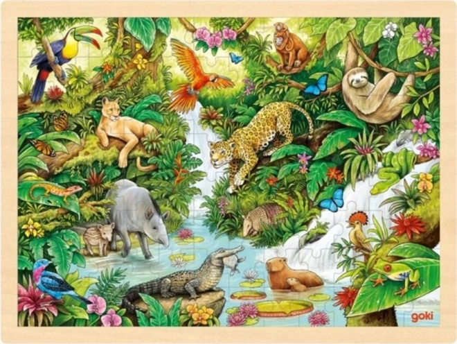 Goki houten puzzel jungle 96 stukjes