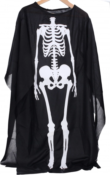 Zwarte cape met skeletmotief voor kinderen