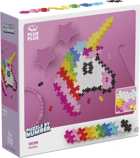Plus Plus Puzzel volgens nummers - Eenhoorn 250 stuks
