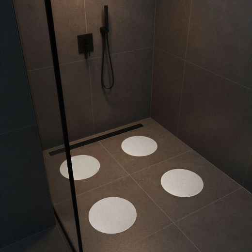 Zelfklevende antislipmatten wit 19 cm, 4 stuks