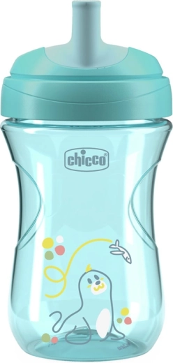 Chicco kinderbeker Advanced met rietjes-tuit, 12m+, 266 ml, turkoois