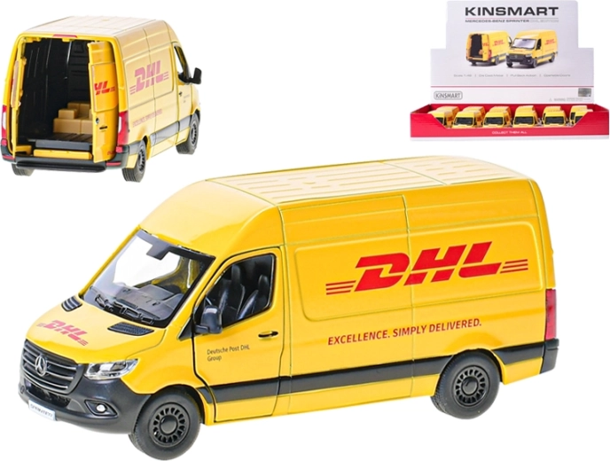 Metalen modelbestelwagen Mercedes‑Benz Sprinter DHL 1:48 Kinsmart