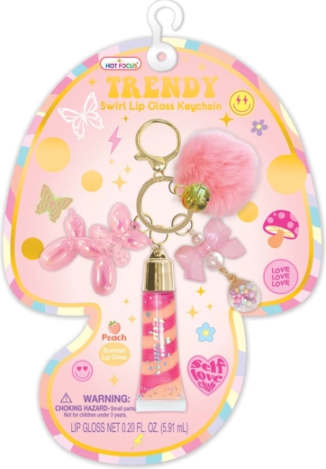 Sleutelhanger met lipgloss en vlinderhanger voor kinderen