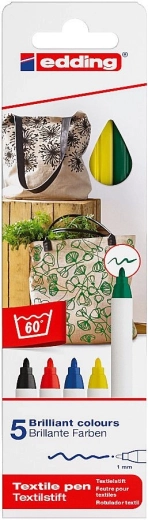 Textielmarkers Edding 4600 – set van 5 basiskleuren