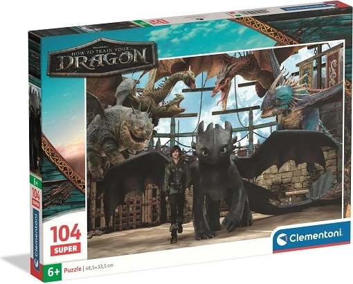 Clementoni SuperColor puzzel Hoe tem je een draak – 104 stukjes