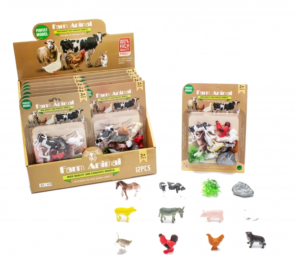 Set figuren Boerderijdieren 12 stuks