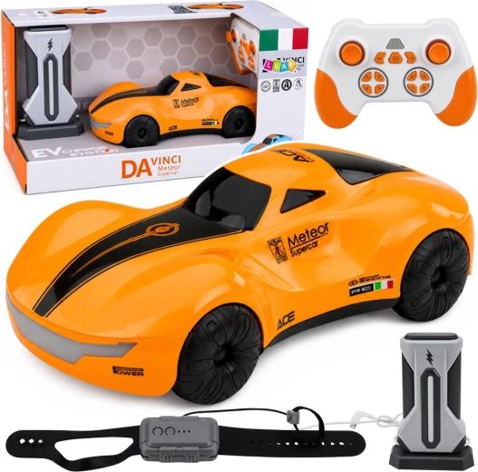 Moderne RC-auto met afstandsbediening, gebarenbesturing, LED-lichten en rookeffect 1:16 - 1 stuk