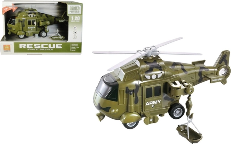 Militaire helikopter met licht en geluid