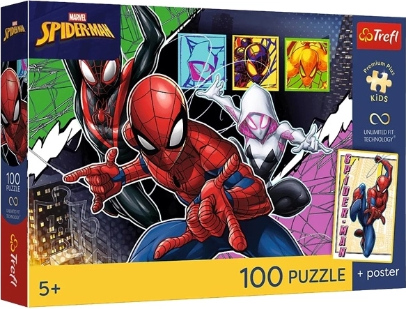 Kinderpuzzel Premium Plus Kids heldhaftige spin 100 stukjes