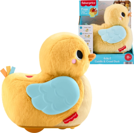 Fisher-Price rijdend wiebelend eendje 4-in-1 ter ondersteuning van kruipen