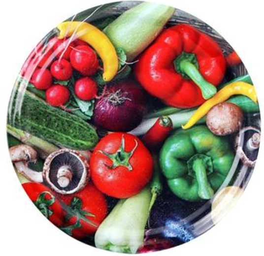 Deksels voor inmaakpotten met groentemotief 82 mm, 10 stuks