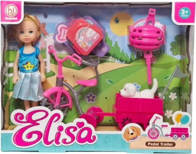 Pop met fiets, aanhanger en accessoires