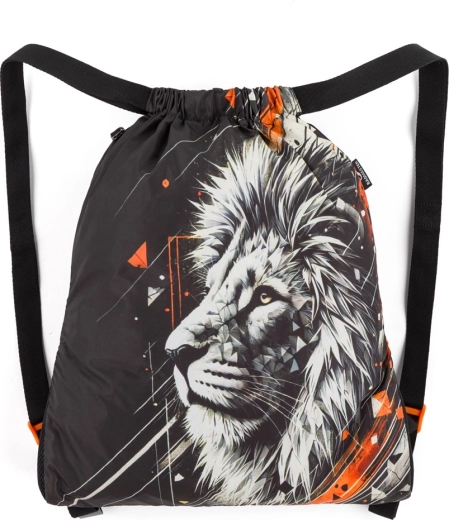 Bagmaster schoolgymtas Vega 26 A met leeuwenmotief voor pantoffels en gymspullen