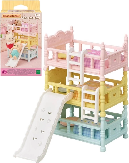 Sylvanian Families stapelbed met drie verdiepingen en glijbaan - 3 stuks