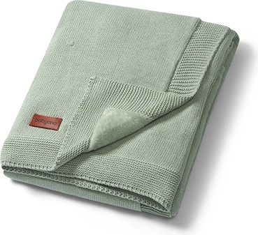 BabyOno babydeken van natuurlijke katoen met flanellen voering sage 75 × 100 cm