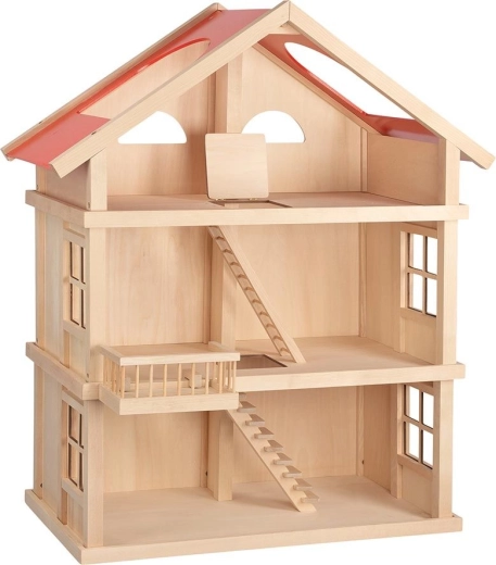 Groot houten poppenhuis - tot 3 verdiepingen