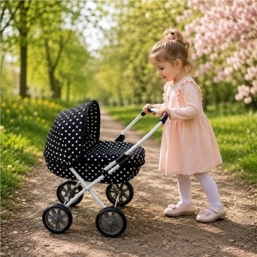 New Baby kinderpoppenwagen Anička zwart