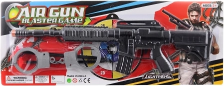 Speelgoedgeweer met zuignapkogels en handboeien