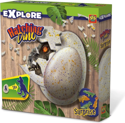 Uitkomende dinosaurus in een ei