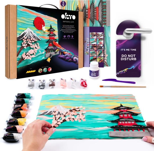 OKTO kunstset voor schilderen met reliëfpasta Japan 30 × 40 cm