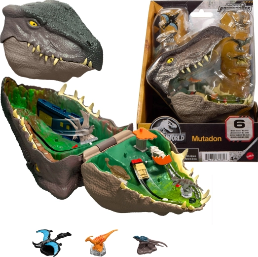 Compacte Jurassic World micro-avonturenset Mutadon met 6 microfiguren