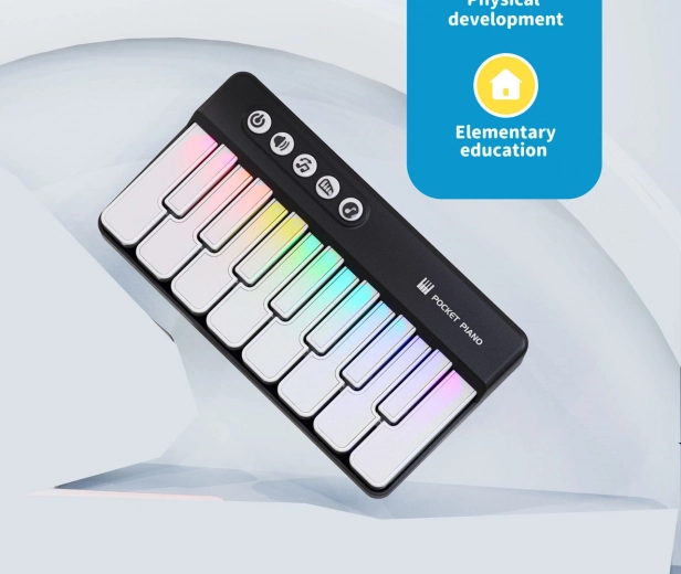 Muzikale mini-piano zwart voor kinderen