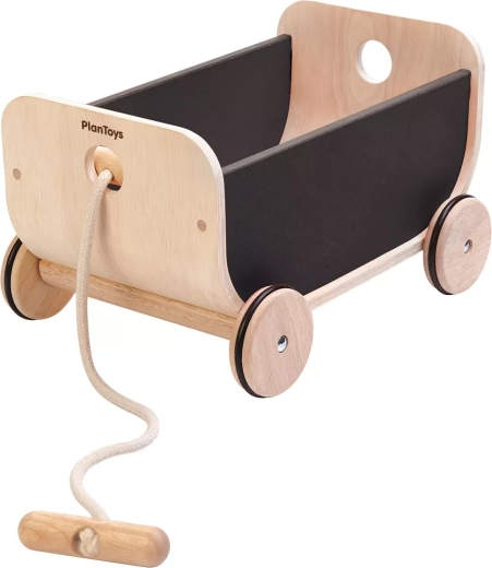 PlanToys houten wagentje zwart
