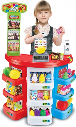 Kinder-supermarkt met kassa en scanner 51 × 27 × 78 cm