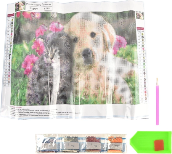 Creatieve set diamond painting kat/hond 30 × 40 cm