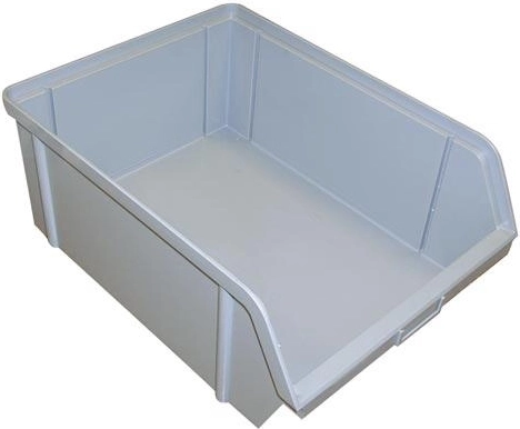 Opbergbox met afgeschuinde voorkant 300 × 200 × 142 mm, 20 kg, grijs