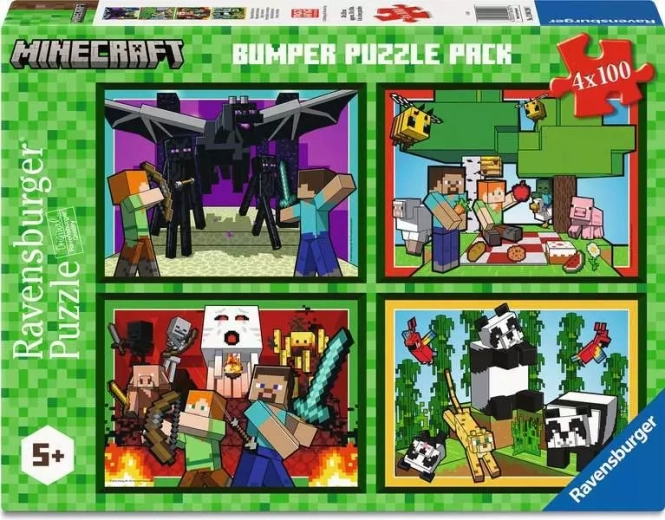 Ravensburger puzzel Minecraft 4×100 stukjes