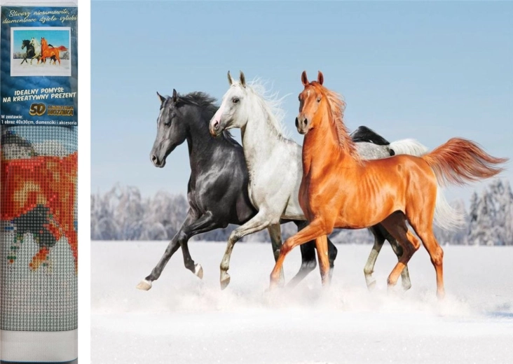 Diamond painting Paardentrio 30x40 cm