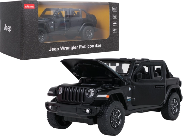 Metalen model Jeep Wrangler Rubicon RASTAR 1:32 – Zwart