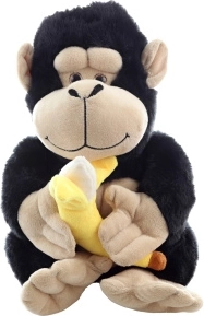 Pluchen gorilla met banaan 28 cm