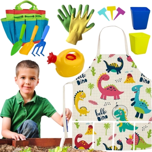 Woopie kinderset voor in de tuin met dinosaurussen, 15-delig