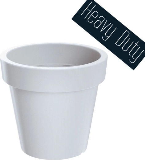 Bloempot Lexo Round 100 cm – witte kunststof pot voor tuin en interieur