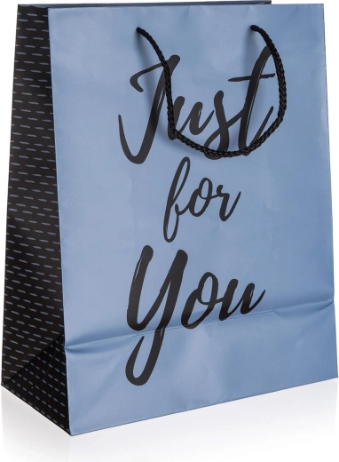 Cadeautas JUST FOR YOU Blue M 18 × 22 × 10 cm